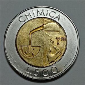 سکه کلکسیونی ۵۰۰ لیره دوفلزی سان مارینو ۱۹۹۸ (بسیار کمیاب) 