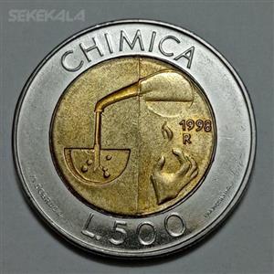 سکه کلکسیونی ۵۰۰ لیره دوفلزی سان مارینو ۱۹۹۸ (بسیار کمیاب) 