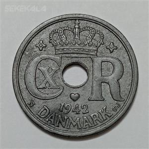 سکه کلکسیونی ۲۵ اوره کمیاب دانمارک ۱۹۴۲ 