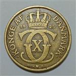 سکه کلکسیونی ۱ کرون کمیاب دانمارک ۱۹۲۵