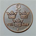 سکه کلکسیونی ۲ اوره بسیار کمیاب سوئد ۱۹۲۹