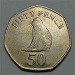 سکه کلکسیونی 50 پنس بسیار کمیاب جبل الطارق 2014
