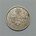 سکه کلکسیونی ۶ پنس انگلیس ۱۹۵۴ ملکه الیزابت