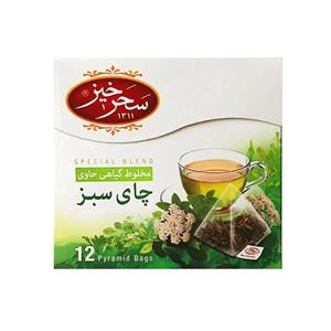 دمنوش چای سبز سحر خیز بسته 12 عددی  تک و عمده