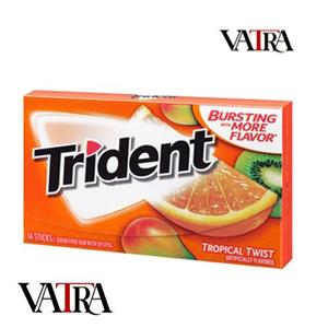 آدامس تریدنت طعم میوه های استوایی بسته 14 عددی تک و عمده