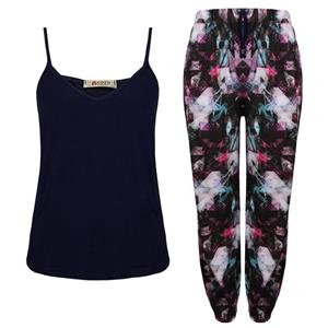 ست تاپ و شلوار زنانه کوزا سرمه ای مدل ۹۲۱۰