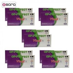 دستکش یکبار مصرف ونیل مدل او پی پرفکت سایز کوچک ده بسته 100 عددی