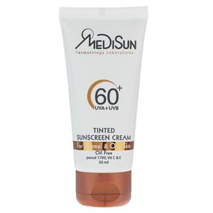 کرم ضد آفتاب مدیسان سری Normal And Oily Skin مدل Tinted حجم 50 میلی لیتر
