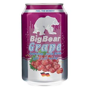 نوشابه گاز دار انگور بیگ بیر حجم 0.33 لیتر Big Bear Grape Sparking Juice Drink 0.33Lit 