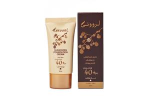 کرم پودر ضد آفتاب انواع پوست لروونی SPF40 بژ روشن 30 میلی لیتر