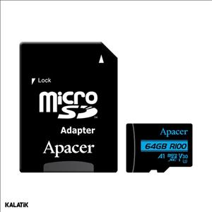 کارت حافظه MicroSDXC اپیسر A1 کلاس 10 استاندارد U3 با سرعت 100MB ظرفیت 64 گیگابایت