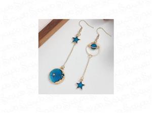 گوشواره زنانه طرح ماه و مشتری و ستاره 15952