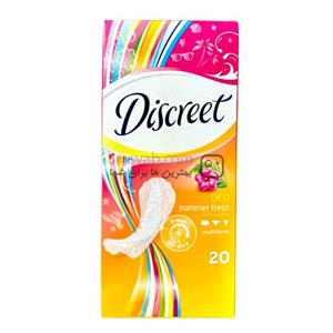 پد روزانه معطر دیسکرت Discreet مدل Summer fresh با رایحه گل ۲۰ عددی