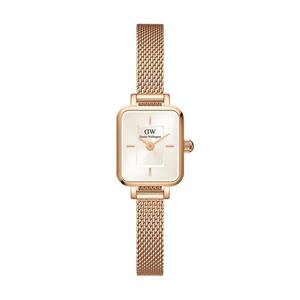 ساعت دنیل ولینگتون زنانه مستطیلی بند حصیری رز صفحه سفید DW-4925-L