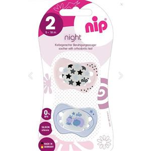 پستانک سیسلکونی 5-18 ماه نیپ Nip مخصوص شب مجموعه 2 عددی