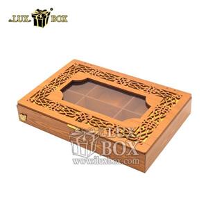 جعبه پذیرایی دمنوش تی بگ چای کیسه ای پی وی سی (PVC) مدل ورق طلایی لوکس باکس کد LB654 