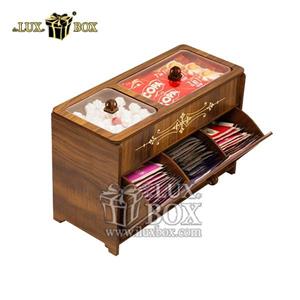 جعبه دمنوش پذیرایی پاسماوری و ادویه چوبی لوکس باکس کد LB115