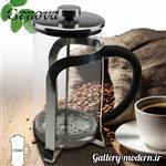 فرنچ پرس پیرکس درب استیل دسته پلاستیکی سه پایه 350 میلی لیتر جنوا (GENOVA FRENCH PRESS FP3S-1 350ML)