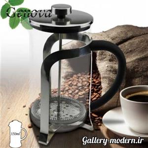 فرنچ پرس پیرکس درب استیل دسته پلاستیکی سه پایه 350 میلی لیتر جنوا (GENOVA FRENCH PRESS FP3S-1 350ML)