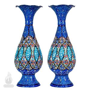 گلدان صراحی میناکاری کاظمی ارتفاع 20 سانتی متر 6