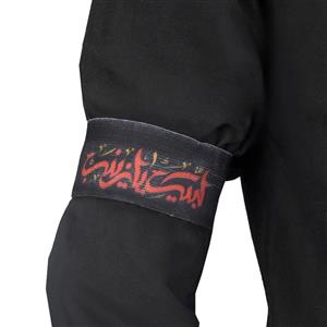 بازوبند کشی کودکانه طرح لبیک یا زینب قرمز زمینه مشکی