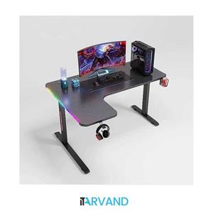 میز گیمینگ Gaming Desk L Shaped به همراه چراغ LED