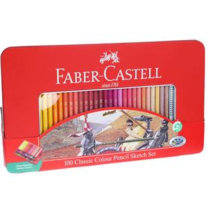 مداد رنگی 100 رنگ جعبه فلزی کلاسیک فابر کاستل FABERCASTELL