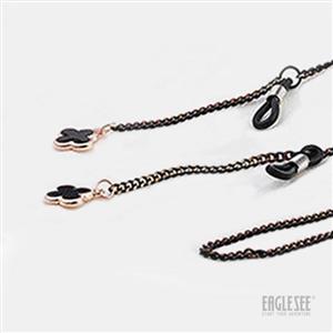 Small Black Chain  Black Clover بندعینک مدل زنجیر ریز با طرح  شبدر