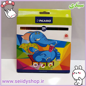 مداد رنگی 24 رنگ جعبه مقوایی طرح فیل پیکاسو PICASSO 