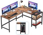 L-Shaped Computer Desk Industrial Office Corner Desk Writing Study Table with Storage Shelves Space-Saving - ارسال 10 الی 15 روز کاری