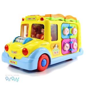 اتوبوس لگوی نشکن Huile  toys. مدل 796