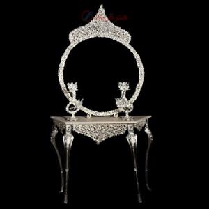 آینه شمعدان تاج دار جنس آلومینیوم و رنگ ثابت