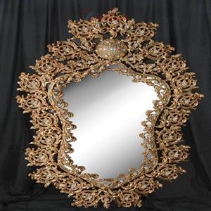 آینه دیواری با طراحی گل و بدنه آلیاژ، کیفیت کار درجه یک