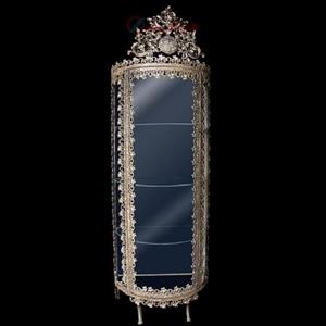 ویترین سه طبقه برنزی تاج دار رنگ ثابت