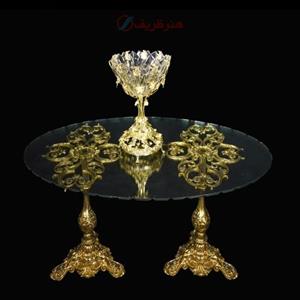 میز پذیرایی و آجیل خوری برنجی طراحی شیک و شکیل