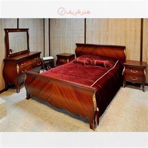 سرویس خواب و آینه کنسول معرق کاری، رنگ چند لایه پولیش شده طراحی آنتیک و شیک