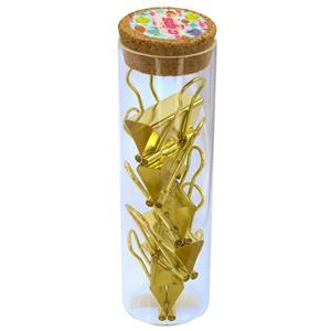 گیره (کلیپس) دوبل طلایی mm32 بسته 5 عددی