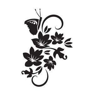 استیکر طرح گل و پروانه -