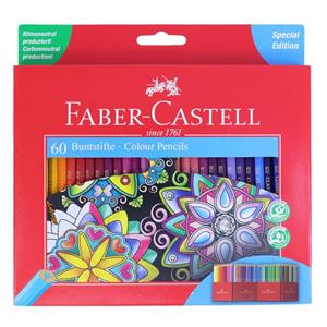 مداد رنگی 60 رنگ طرح گل جعبه مقوایی فابر کاستل FABERCASTELL