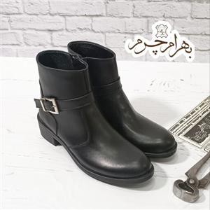 بوت  اسپرت زنانه چرم طبیعی  دست دوز(مدل کاترین مشکی)