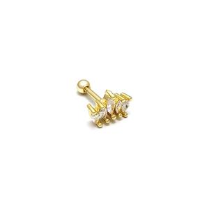 پیرسینگ طلایی طرح تاج کد 866