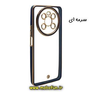 قاب گوشی Honor X9 4G آنر طرح الکتروپلیتینگ ژله ای شفاف محافظ لنز دار سرمه ای کد 31