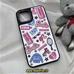 قاب گوشی iPhone 11 Pro آیفون پشت گلس آینه ای اورجینال CASETIFY طرح باربی Barbie محافظ لنزدار مشکی کد 475