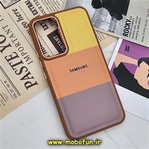 قاب گوشی Galaxy A54 5G سامسونگ اورجینال طرح چرمی کلاسیک HARD متال کیس سه خط رنگی کد 502