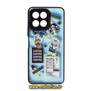 قاب گوشی Honor X6 - Honor X8 5G آنر پشت گلس آینه ای CASETIFY طرح استارباکس STARBUCKS محافظ لنزدار مشکی کد 100