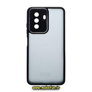 قاب گوشی Huawei Nova Y70 هوآوی پشت مات متال کیس دور سیلیکونی محافظ لنزدار مشکی کد 50