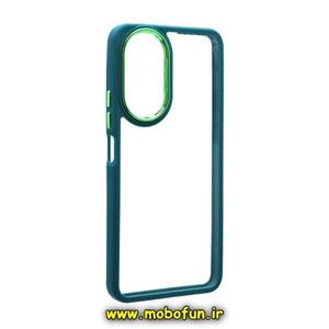 قاب گوشی Honor X7 4G آنر اورجینال متال کیس Metal طرح پشت طلق شفاف دور سیلیکونی سبز تیره کد 126