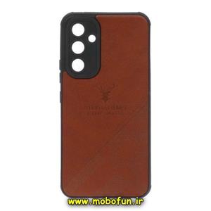 قاب گوشی Galaxy A54 5G سامسونگ طرح ژله ای چرمی ساده گوزنی DEER قهوه ای کد 355