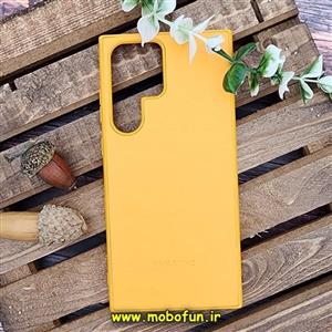 قاب گوشی Galaxy S23 Ultra سامسونگ اورجینال چرمی لدرکیس Leather Case زرد کد 48