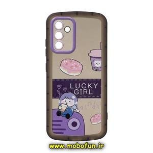 قاب گوشی Galaxy A34 5G سامسونگ طرح ژله ای شفاف بالشتی LUCKY GIRL محافظ لنز دار کد 303